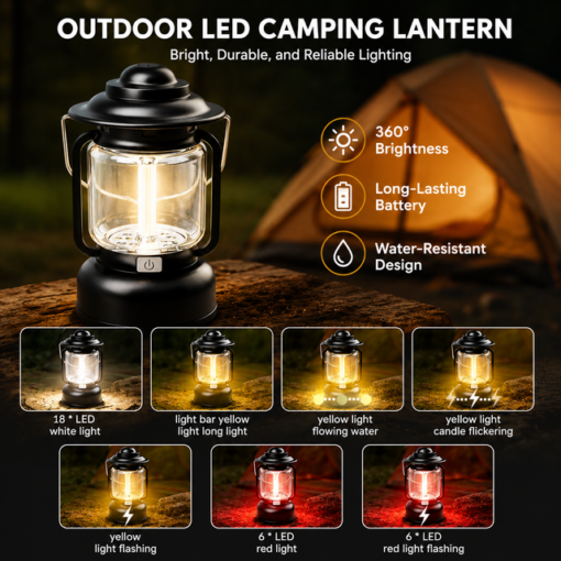 Elosung Camping Lantern with 7 Lighting Modes – image 4