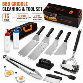 Elosung BBQ Tool & Three-Row Grill Brush Set – image 1