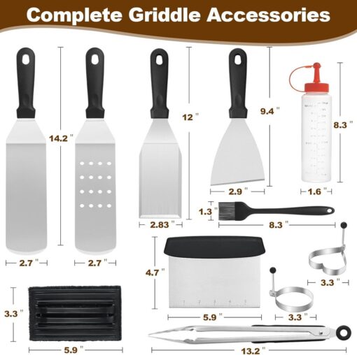 Elosung BBQ Tool & Three-Row Grill Brush Set – image 2