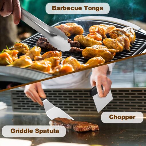 Elosung BBQ Tool & Three-Row Grill Brush Set – image 4