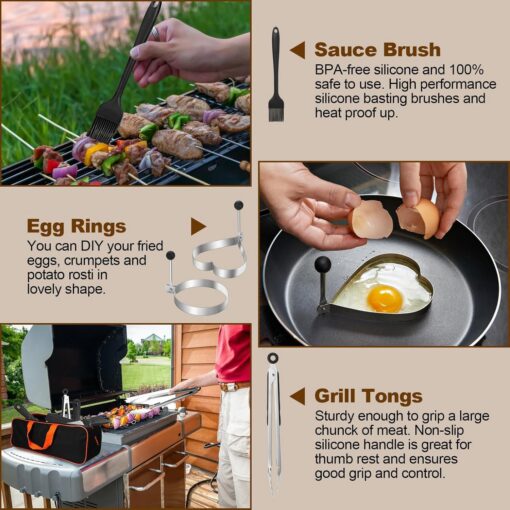 Elosung BBQ Tool & Three-Row Grill Brush Set – image 6