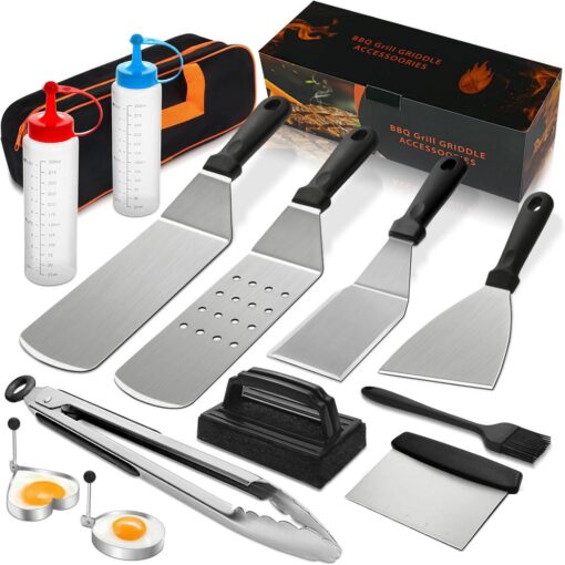 V888-ELOSUNG52323-00.jpg Elosung BBQ Griddle Tool Kit with Carry Bag – image 1