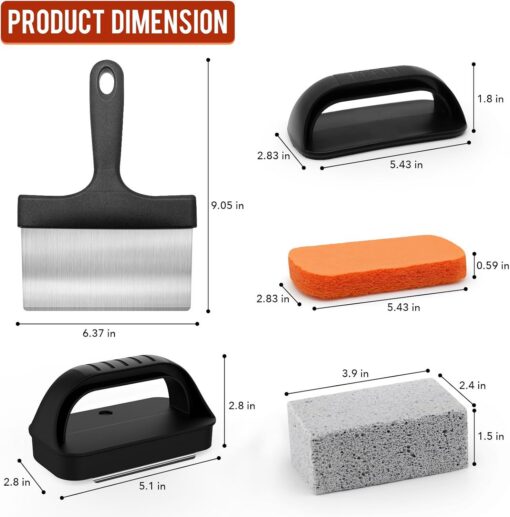 Elosung 10-Piece BBQ Grill Cleaning Kit with Pumice Blocks – image 6