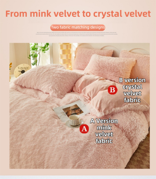 Elosung 4 Piece Faux Mink Bedding Set – image 2