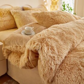 Elosung Plush Faux Mink 4 Piece Bedding Set – image 1