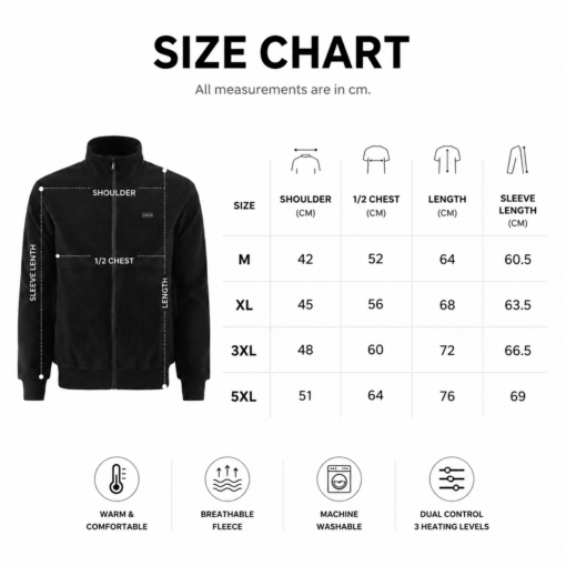 Elosung 5XL Heated Fleece Jacket with 8 Zone Heating – image 2