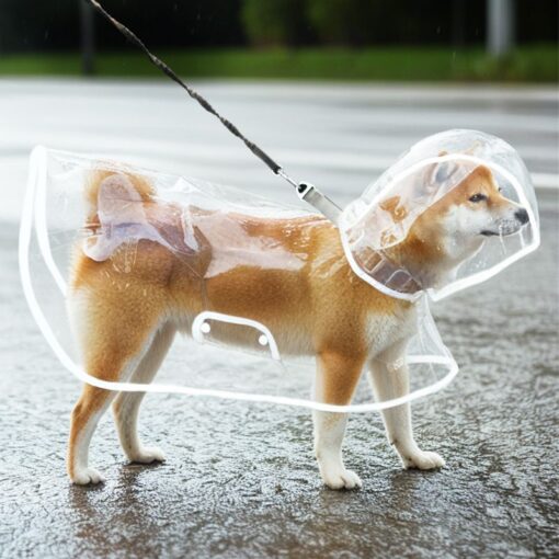 Elosung 2XL Dog Raincoat with Clear Hood – image 1