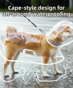 Elosung 2XL Dog Raincoat with Clear Hood - Image 3