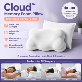 Elosung Memory Foam Cervical Pillow 71cm Contour – image 1