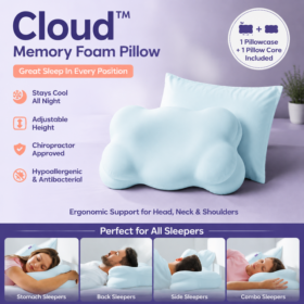 Elosung Memory Foam Cervical Pillow, 71 cm Contour – image 1