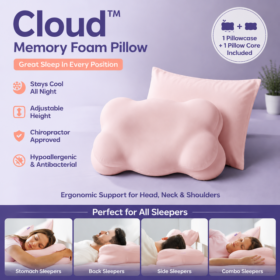 Elosung Pink Memory Foam Cervical Pillow – image 1