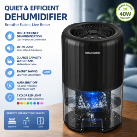 Elosung Mini Dehumidifier with 2L Visible Tank – image 1