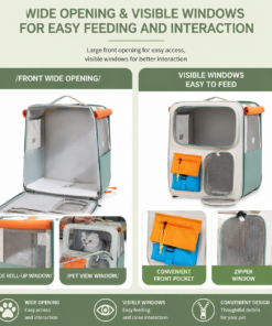 Elosung Pet Carrier Trolley with Mesh Windows - Image 3