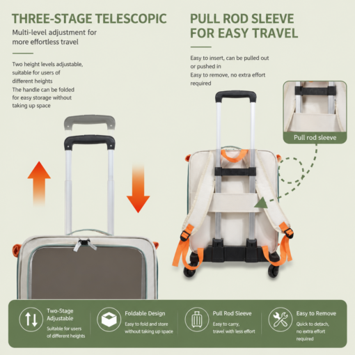 Elosung Pet Carrier Trolley with Mesh Windows – image 4