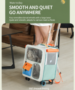 Elosung Pet Carrier Trolley with Mesh Windows - Image 7
