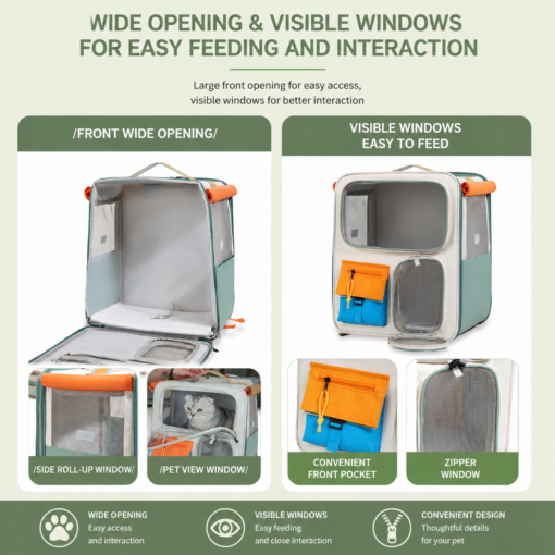 Elosung Pet Carrier Trolley with Foldable Design – image 3