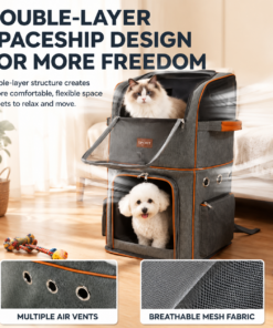 Elosung Double Layer Pet Trolley Carrier Foldable - Image 3