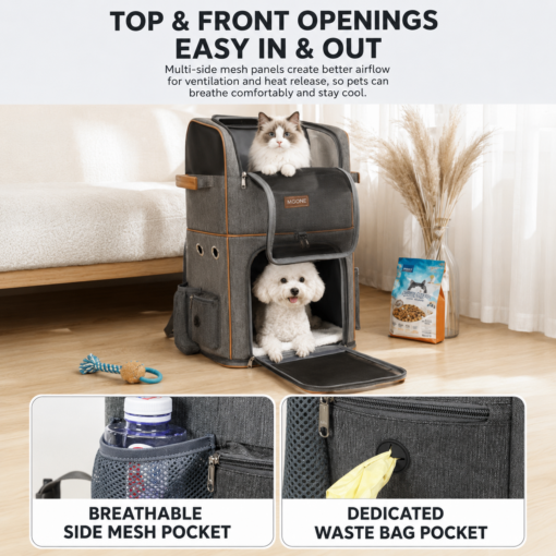Elosung Double Layer Pet Trolley Carrier Foldable – image 4
