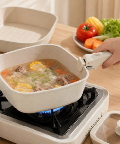 Elosung 24cm Nonstick Cookware Set with Detachable Handle - Image 5