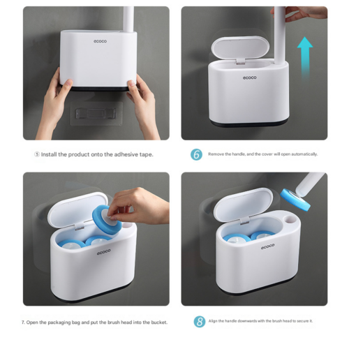 Elosung Disposable Toilet Brush with No Touch Holder – image 14
