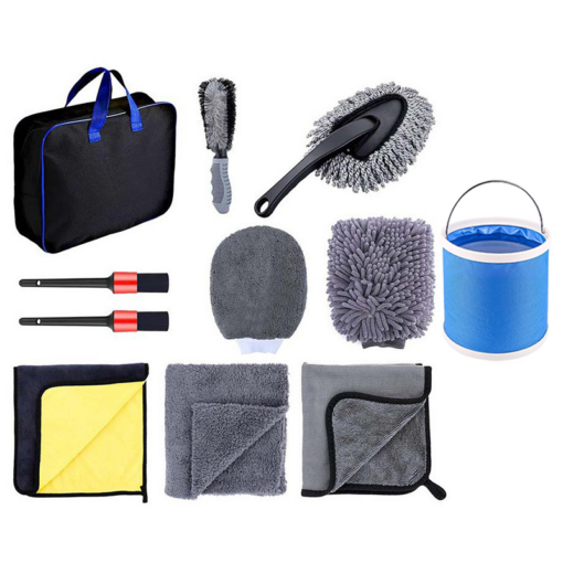 Elosung Car Wash Kit with 9L Collapsible Bucket – image 1