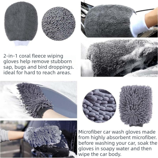 Elosung Car Wash Kit with 9L Collapsible Bucket – image 4