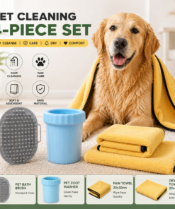 Elosung Pet Cleaning Kit with Paw Cleaner Cup - Image 1
