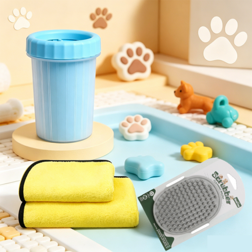 Elosung Pet Cleaning Kit with Paw Cleaner Cup – image 2