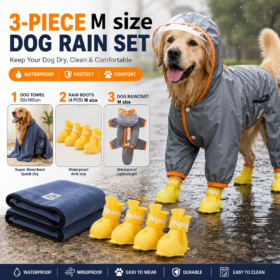 Elosung Dog Rain Gear Set with Waterproof Boots – image 1