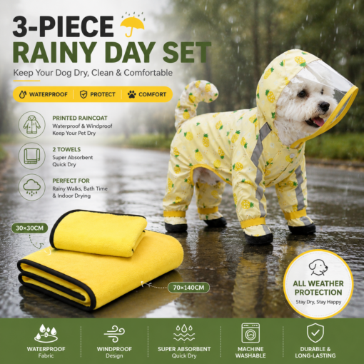Elosung 3-Piece Dog Rainy Day Care Set – image 1