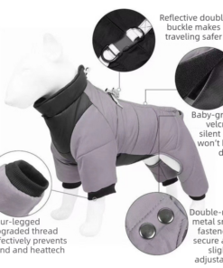 Elosung Grey Dog Travel Set with Reflective Jacket - Image 9
