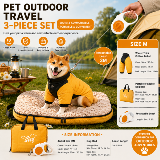 V888-ELOSUNG53309-00.png Elosung 3-Piece Dog Travel Set with Reflective Jacket – image 1