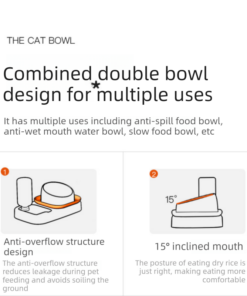 Elosung Cat Feeding Station Set with Slow Feeder - Image 6