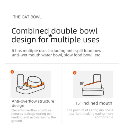 Elosung Cat Feeding Station with Slow Feeder and Mat – image 6