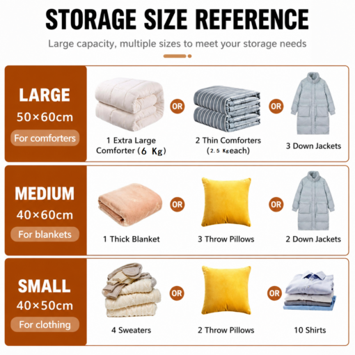 Elosung Vacuum Storage Bags 15 Piece PA+PE Set – image 5