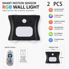 Elosung Rechargeable RGB Motion Sensor Wall Light – image 1