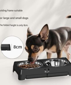 Elosung Elevated Dog Bowl Stand, 5 Height Settings - Image 4