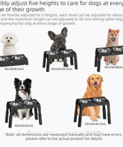 Elosung Elevated Dog Bowl Stand, 5 Height Settings - Image 9
