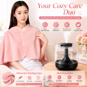 Elosung Nursing Cape & 650ml USB Humidifier Set – image 1