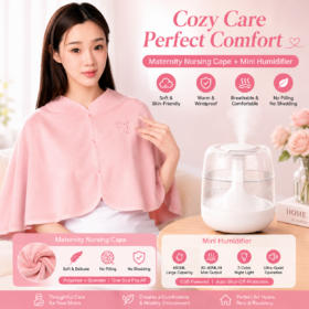 Elosung Nursing Cape & 650ml USB Humidifier Set – image 1