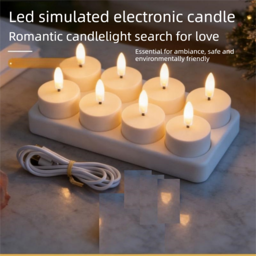 Elosung Birthday Backdrop & 4 Rechargeable LED Candles – image 3