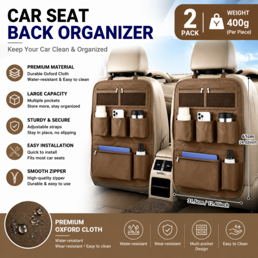 Elosung Car Seat Back Organiser 210D Oxford – image 1