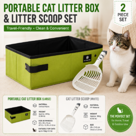 Elosung Portable Cat Litter Kit with Waterproof Liner – image 1