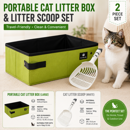 Elosung Portable Cat Litter Kit with Waterproof Liner – image 1