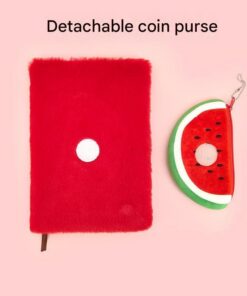 Elosung Watermelon Stationery Set with Plush Notebook - Image 4