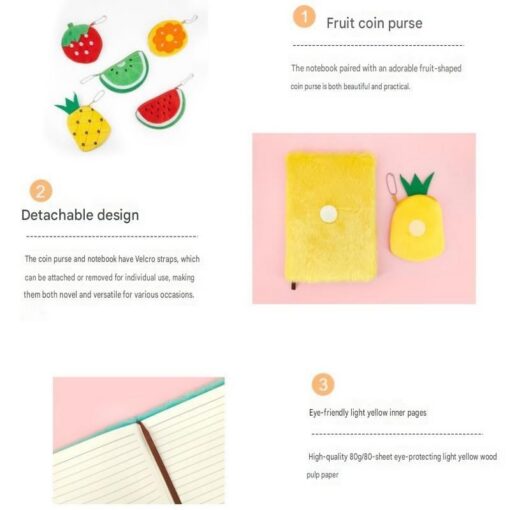 Elosung Watermelon Stationery Set with Plush Notebook – image 5