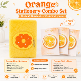 Elosung Fruit Stationery Set with Plush A5 Notebook – image 1