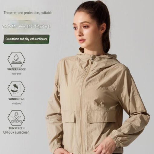 Elosung Women's Hooded Raincoat Set, UPF50+ – image 2