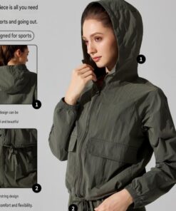Elosung Women's Hooded Raincoat Set with UPF50+ - Image 3