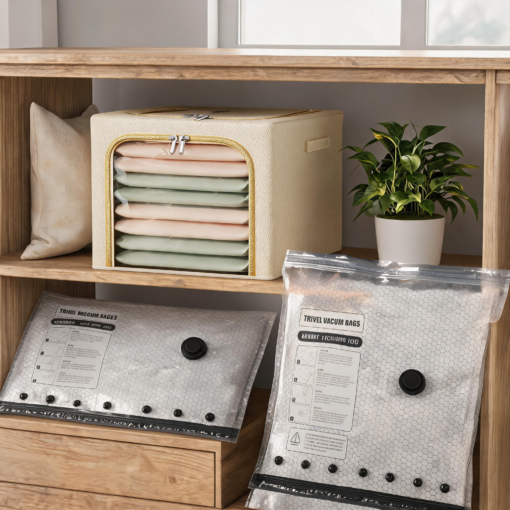 Elosung 56L Storage Bin & Vacuum Bag Set – image 3